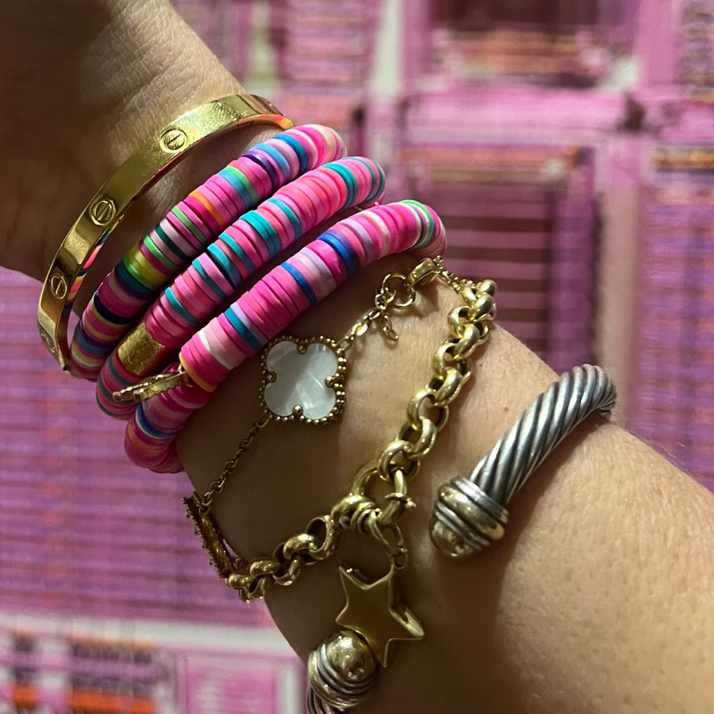 Pulsera de bobina de bastón de caramelo